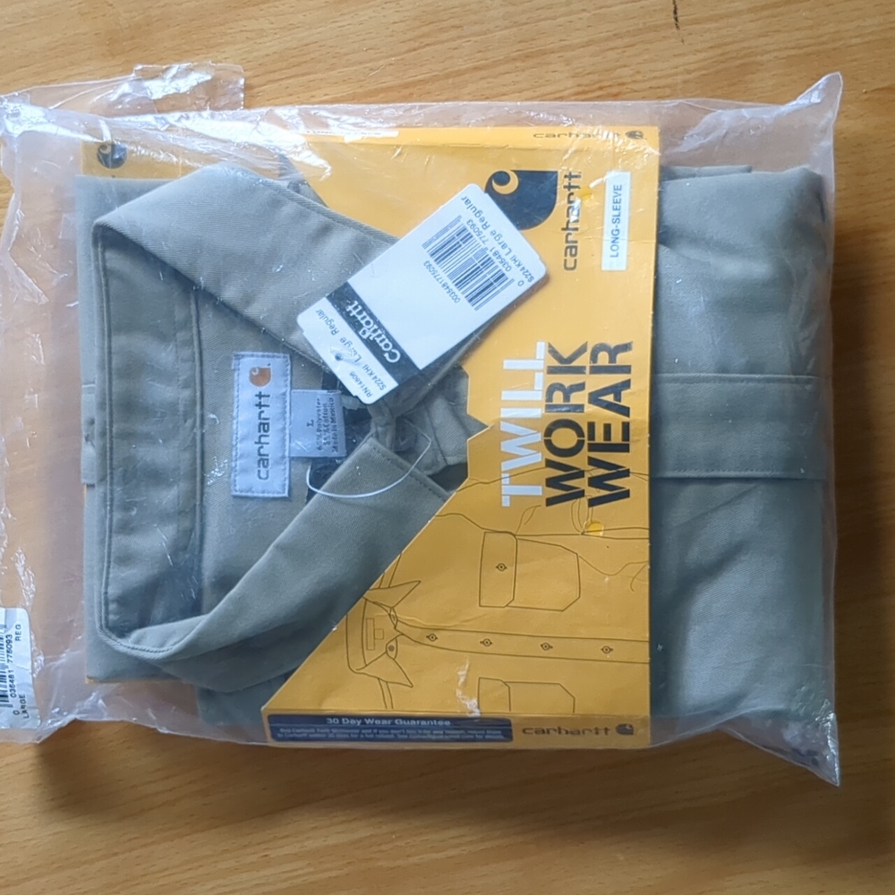 Carhartt Twill Work Wear Men's Large Long Sleeve